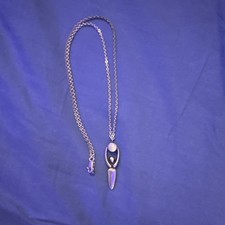 Moon over Gaia-Vintage Sterling Goddess Necklace with Moonstone picture