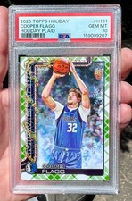 COOPER FLAGG 2025 topps holiday HOLIDAY PLAID PARALLEL psa 10 GEM MINT mavericks picture