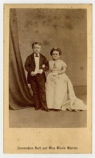Commodore Nutt & Minnie Warren 1864 Circus Sideshow PT Barnum CDV Photo War Era picture