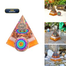 Aries Zodiac Orgone Pyramid & Palm Stone Set Pyrite Maligano Jasper Gift Set picture