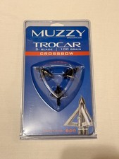 Muzzy Trocar Crossbow Broadhead Fixed 3 Blade 100 Grain 3 Pack - Brand New picture