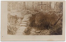 1915-1918 WWI RPPC WW1 Trench Bunker Chapel Cross Great War Real Photo Postcard picture
