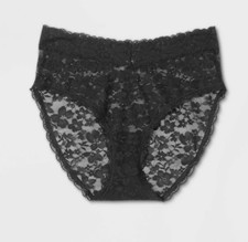 4 PACK: Auden Women's All over Black Lace Brief - Size *XL (Extra Large NWT  8E picture