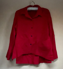 Vintage Arlene Wohl Handwoven Design Small Red Button Front Cardigan Jacket picture