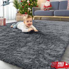 Ft Fluffy Shaggy Area Rug Machine Washable Soft Bedroom Living Room Carpet Grey picture