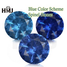 3mm-15mm Blue Natural Flawless Spinel Round Cut Loose Gemstone Certified Jewelry picture