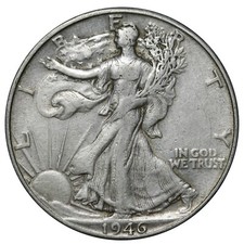 1946-D Walking Liberty Half Dollar In XF Condition = picture