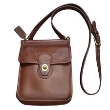 Vintage Coach Murphy Leather 9930 British Tan Long Strap Bonnie Brass Turnlock picture