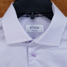 ETON Mens Shirt 15 38 Purple Button Up Contemporary Fit $295 picture