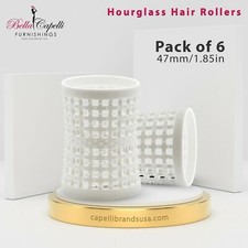 Hourglass All Hair Types Unisex Rollers- White HGR 47mm/1.85in – Pack of 6 picture