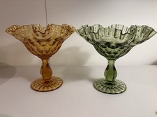 A Pair Of Vintage Fenton Art Glass Compotes picture