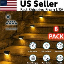 8 Pack New Solar Deck Lights Outdoor Waterproof LED Steps Lamps For Stairs Fence picture