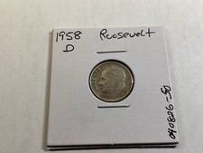 1958 D Roosevelt 90% Silver Dime from Denver Mint 040826 50r picture