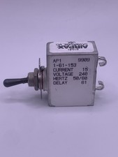 Airpax AP1-1-61-153 Hydraulic Circuit Protector, 1-Pole 240V, 15A, Hook Terminal picture