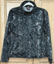 Vintage Y2K Cold As Ice Full Zip Fleece Jacket Women’s Size L Snakeskin Print picture