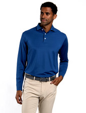 Kjus Soren polo shirt mens L Large logo blue UPF50 long sleeve stretch comfort picture