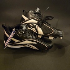 NWT Reebok RB 610 MLB Authentic Collection Baseball Cleats Black White Mens Sz 6 picture
