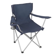 Ozark Trail Basic Quad Folding Camp Chair with Cup Holder, Dark Blue, Adult picture