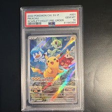2022 Pokemon Chinese Pikachu #001/SV-P Scarlet Violet Pre-Order Promo PSA 10 picture