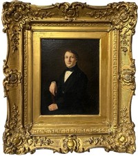 Attributed Ernest Gustave Girardot Portrait Gentleman Oil on Canvas 19th C. picture