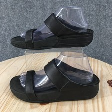 FitFlop Lulu Sandals Womens 9 Platform Slide Slip On Casual Wedge Heels Black picture