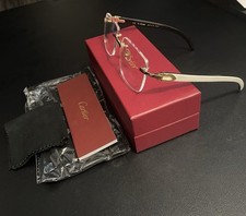 New Cartier Buffalo Horn, Clear Lenses, and Gold Frame Buff sunglasses. picture