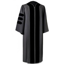 CLERKMANS Unisex Classic Doctoral PhD Graduation Gown 45 (5'0