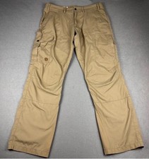Fjallraven Karl G-1000 Cargo Pants Mens 36x34 Beige Outdoor Hiking Trousers picture