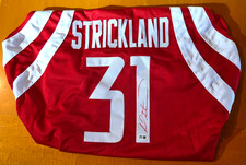 Autographed/Signed Rod Strickland Houston Rockets Custom Red Jersey Leaf COA picture