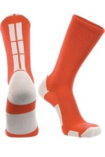 TCK Sports Baseline 3.0 Athletic Crew Socks Lot Of 3 Pair New Orange White Large picture