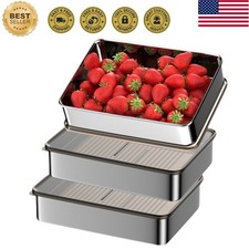 Stainless Steel Food Storage Containers, Silver, Airtight with Vacuum Seal, S... picture