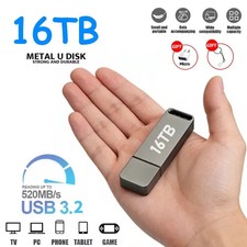 16TB USB 3.2 Flash Drive Memory Stick Pen Drive PC Car Laptop Storage Video Game picture