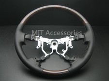 MIT Toyota TUNDRA 2007-2013 wood+black Genuine leather steering wheel picture