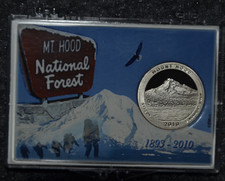2010-S Clad Proof Mount Hood National Park Quarter 25C w/ 2x3 Snaplock Case picture