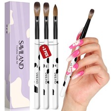 SAVILAND 3PCS Acrylic Nail Brush Set Size 8/10/14 1A-Size 8/10/14, 1A-White picture