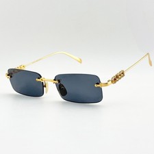 Gucci GG1808S Rimless Rectangle Sunglasses Gold Frame Gray Lens 52mm Unisex picture