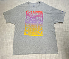 Champion Men's XL Gray Graphic Logo Crew Neck Short Sleeve Cotton Jersey Tee picture