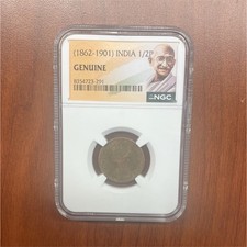 1898 British India 1/2 Pice Copper KM#758 BN NGC Genuine Coin picture