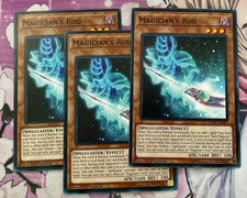 3 x ( MAGICIAN'S ROD ) - Common  1st - NM - Yu-Gi-Oh Various Sets picture