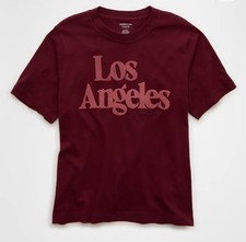 *NEW* American Eagle AE Los Angeles Velvet Graphic T-shirt Women's Small picture