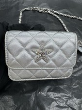 AUTH Chanel 24C Star Silver Lambskin Crystal Silver Hardware Chain Crossbody Bag picture