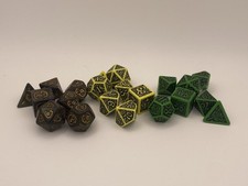 Lot of 3 Polyhedral 7-Die Sets, Cthulhu Themed Dice for D&D, Pathfinder, TTRPGS picture