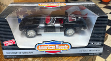ERTL American Muscle 1963 Chevrolet Corvette Sting Ray 1:18 Diecast Black picture