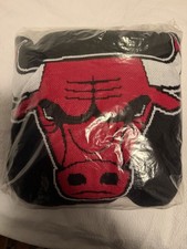 VINTAGE Chicago Bulls Black Pillow Still In Package Square Decorative Pillow 90s picture