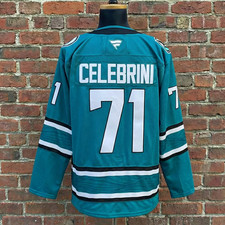 Macklin Celebrini #71 San Jose Sharks 2024 Teal Hockey Jersey NWT picture