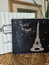 Lulu Guinness Paris by Night Postcard Purse Embroidered Satin Evening Clutch NIB picture