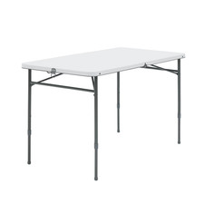 Mainstays 4 ft Adjustable Height Fold-in-Half Centerfold Folding Table, White picture