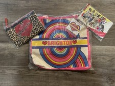 NWT Brighton 3pc Lot Tom Clancy Rainbow Bright Tote & 2 Cosmetic Makeup Bags Set picture