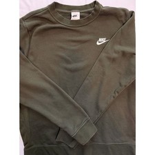 Nike Sportswear Club Fleece Crewneck Sweatshirt Military Green Unisex Large picture