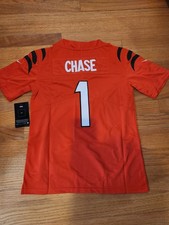 NWT adult customized bengals #1 ja'marr chase S-3xL stitched orange old season picture